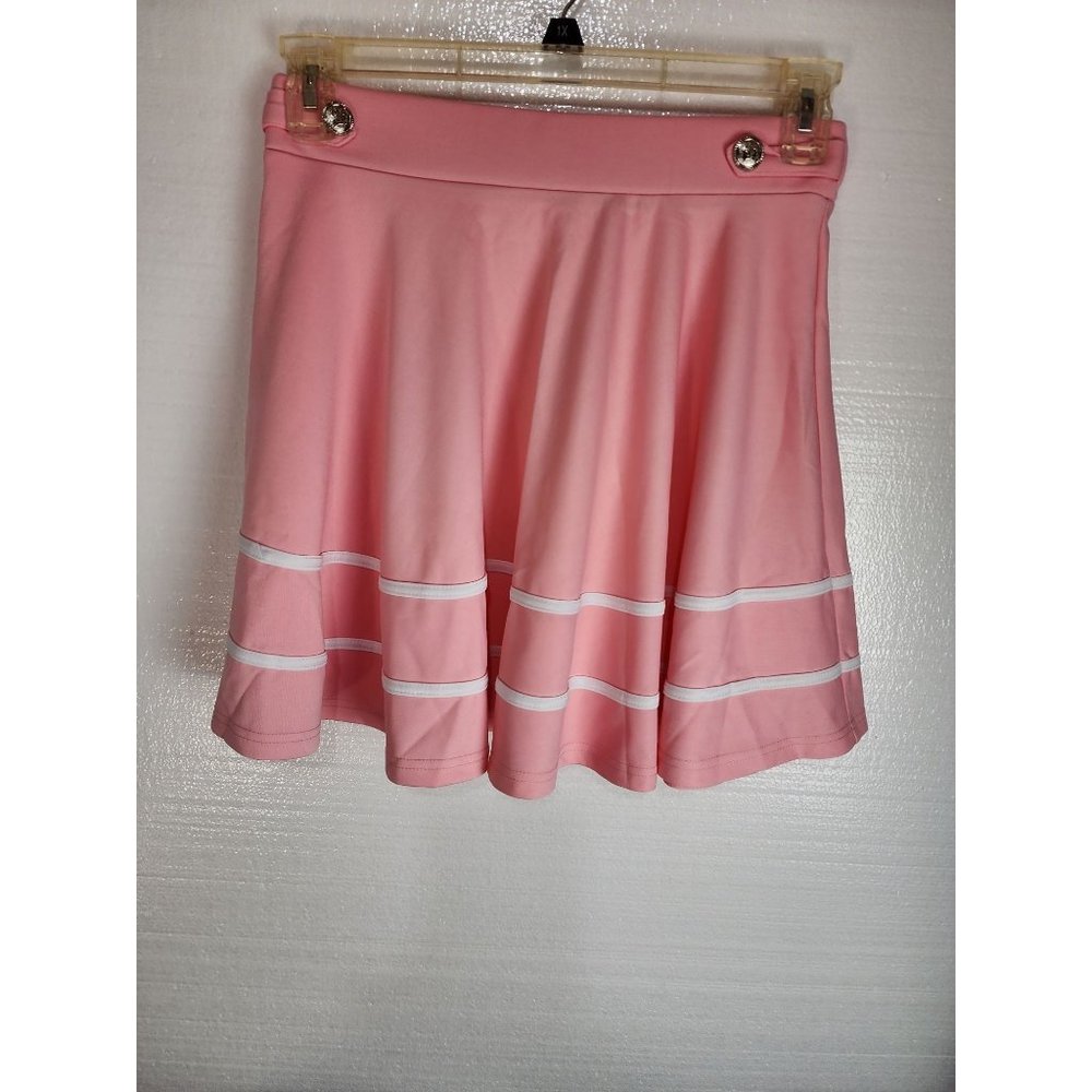 Pink and white girls  skirt. Size L W 14" L 18"